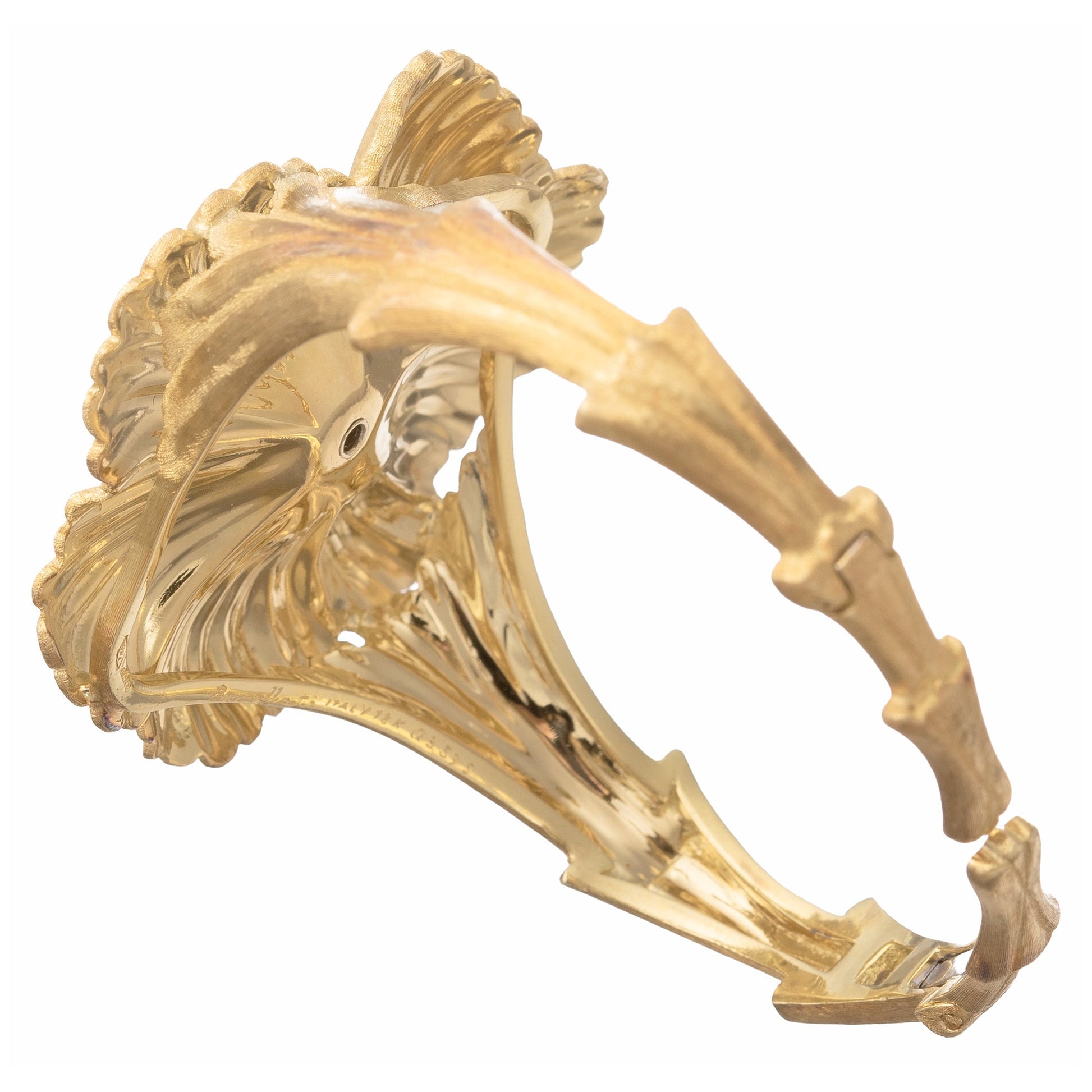 Buccellati - Estate 18k Yellow Gold Diamond Flower Cuff Bracelet