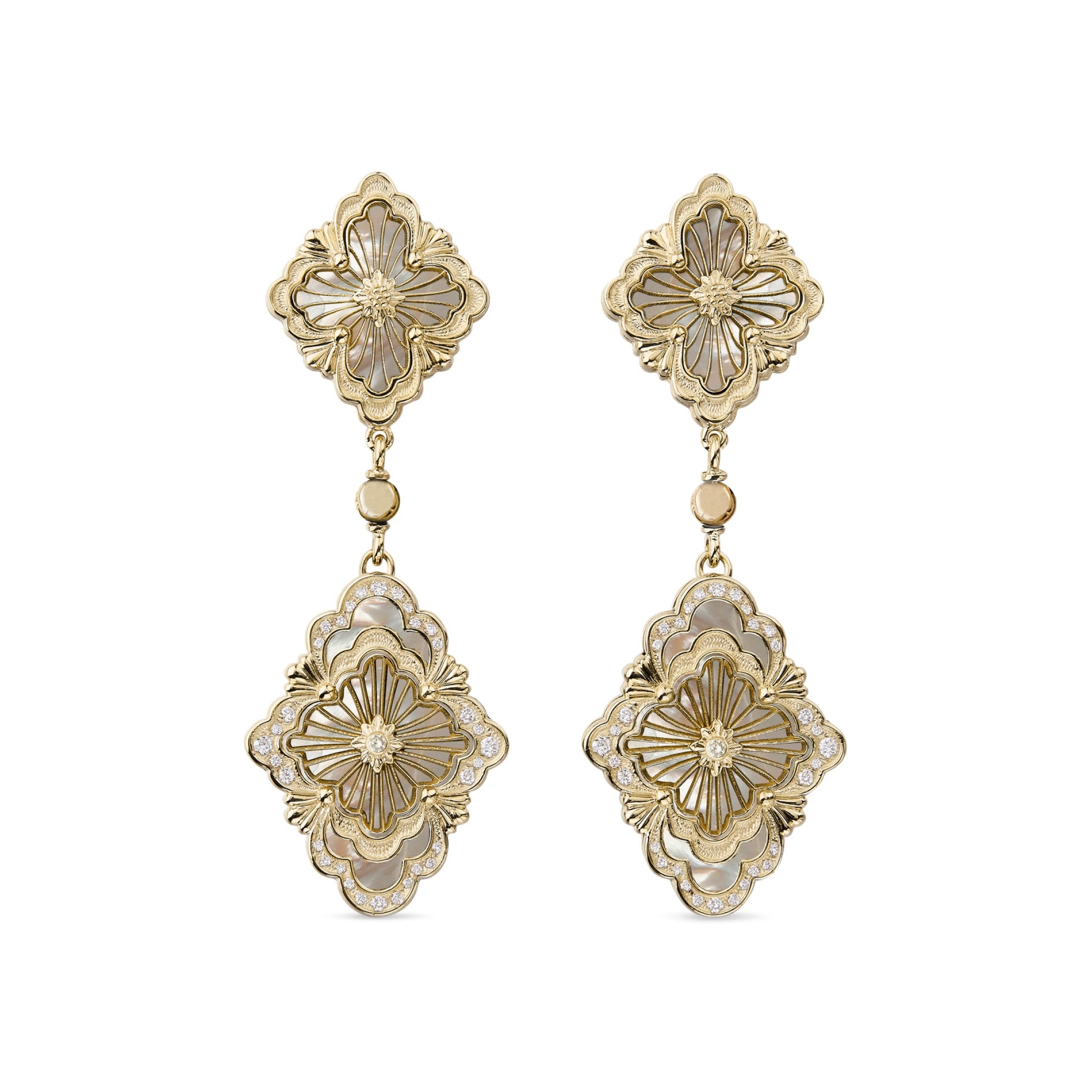 Buccellati - Mother - of - Pearl Diamond Opera Tulle Drop Earrings