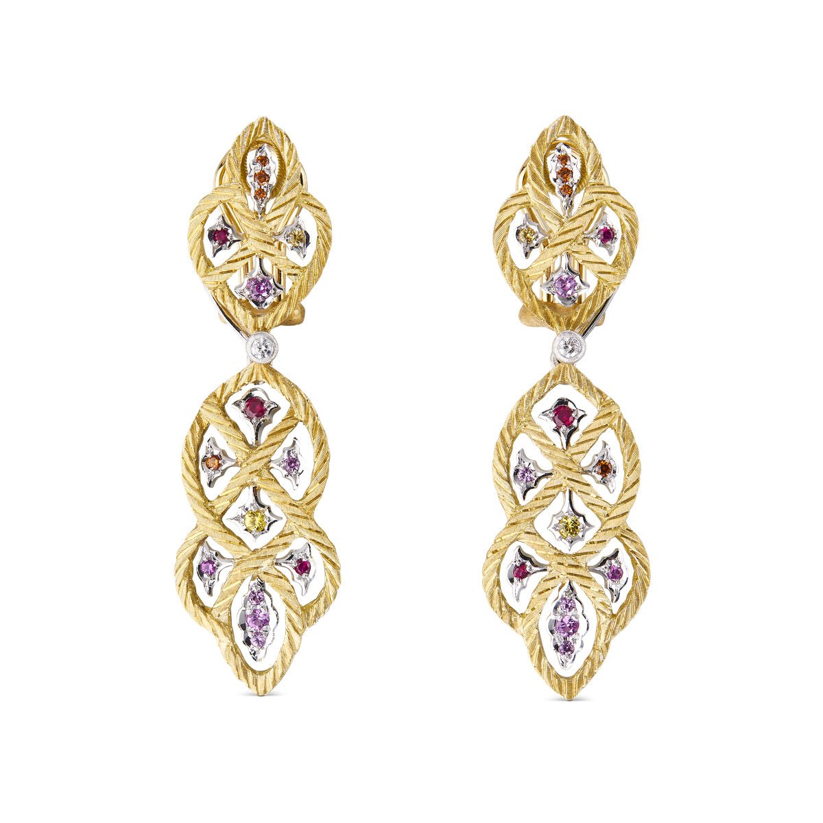 Buccellati - Multicolored Gemstone Étoilée Pendant Earrings