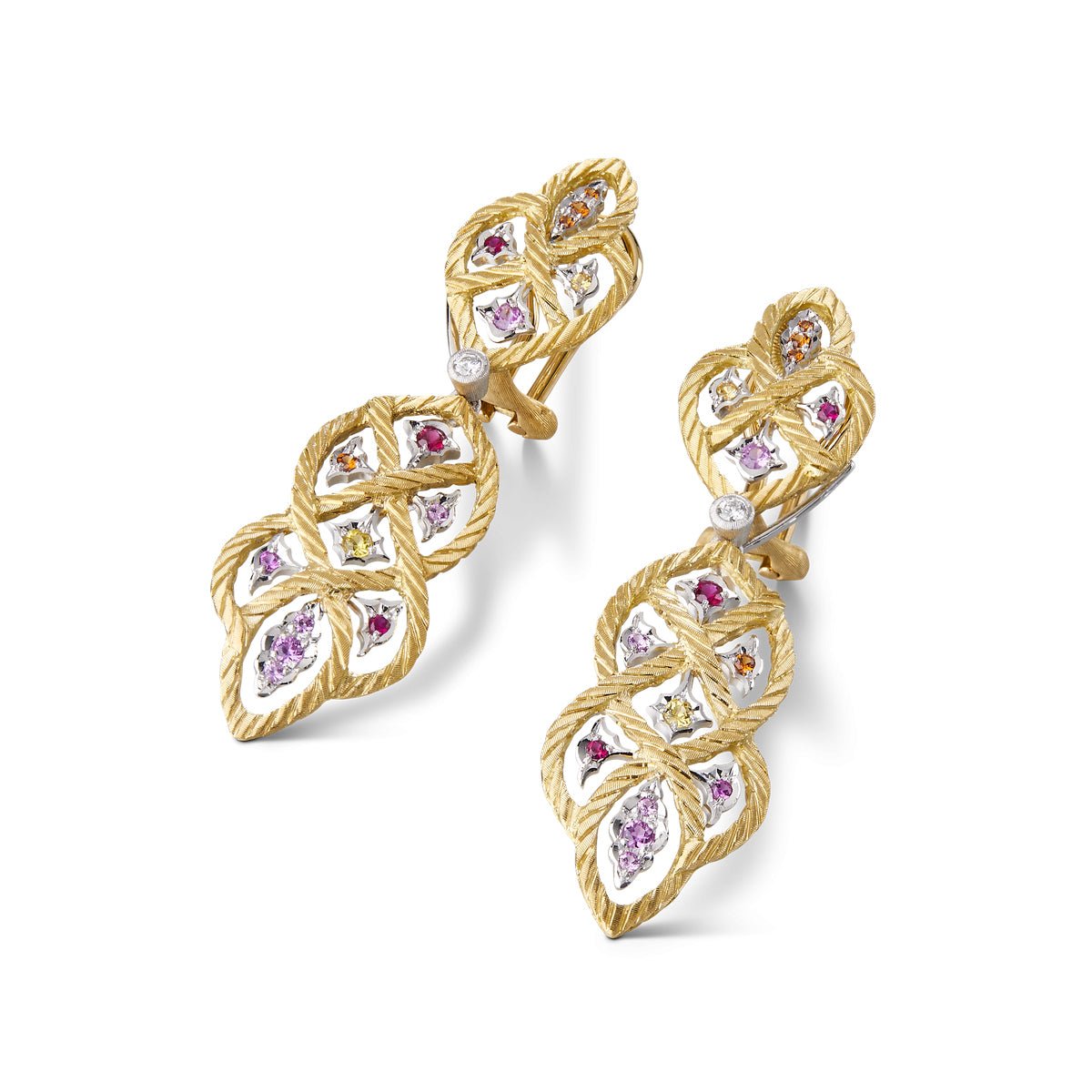 Buccellati - Multicolored Gemstone Étoilée Pendant Earrings