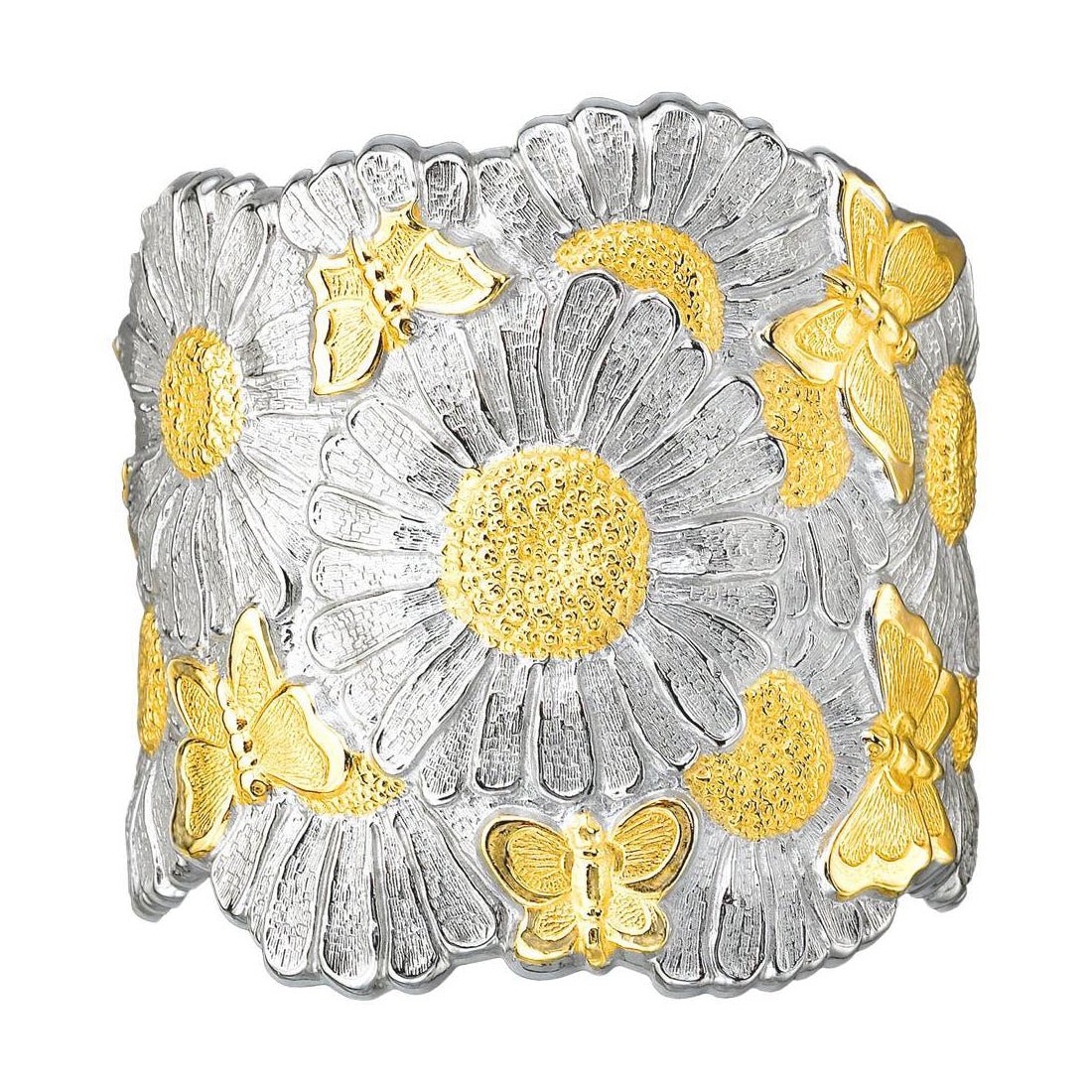 Buccellati - Silver Vermeil Extra Large Flower Cuff Bracelet