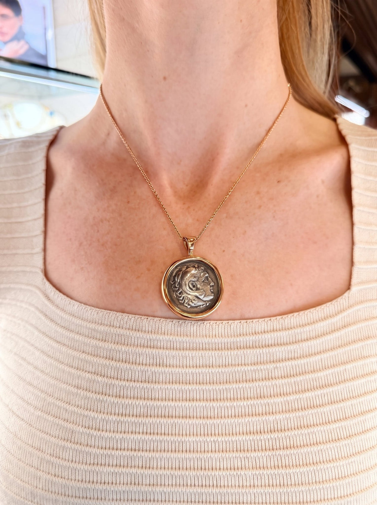 Bvlgari - 18k Rose Gold "Monete" Ancient Coin Pendant Necklace
