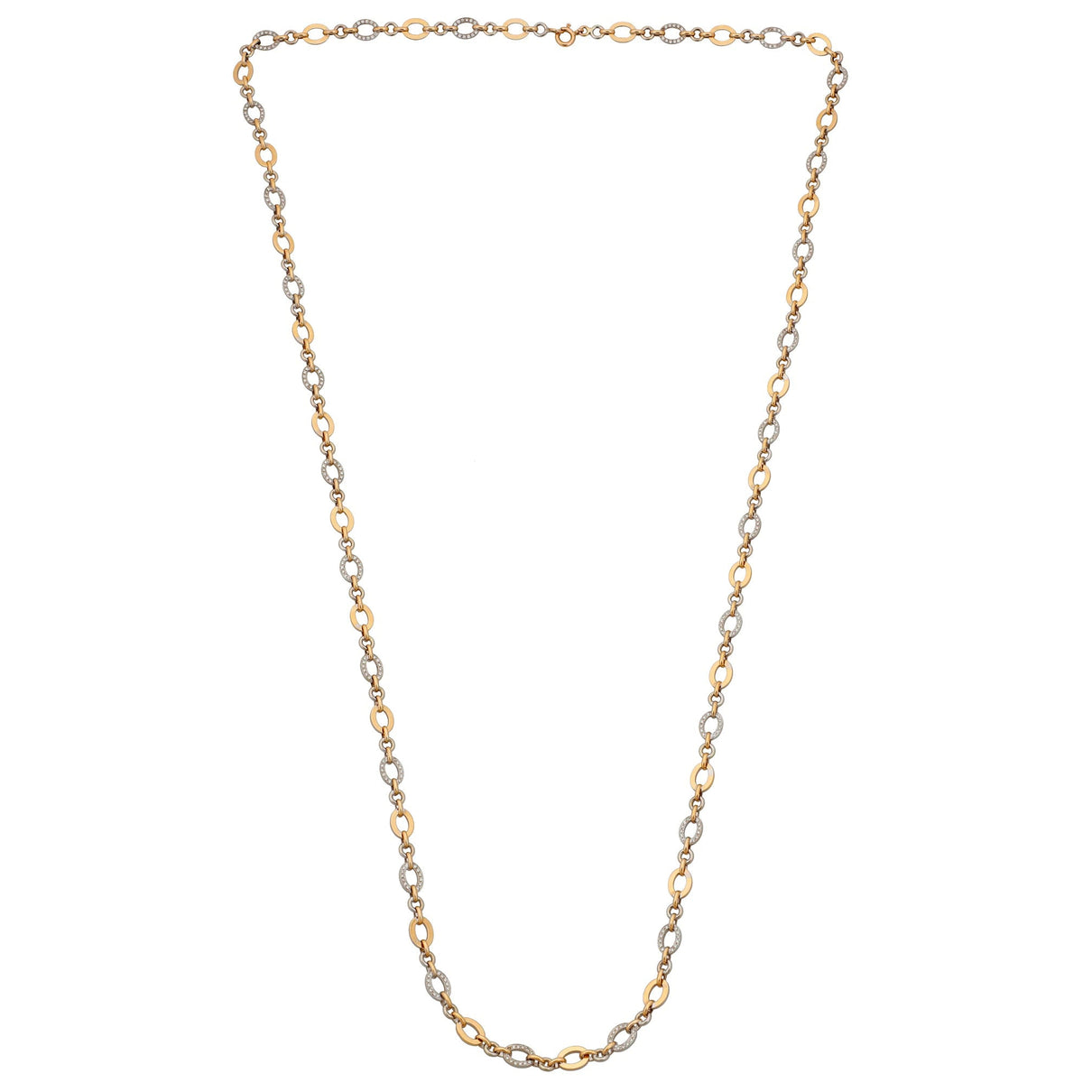 Bvlgari - 18k Yellow & White Gold Diamond Long Chain Necklace