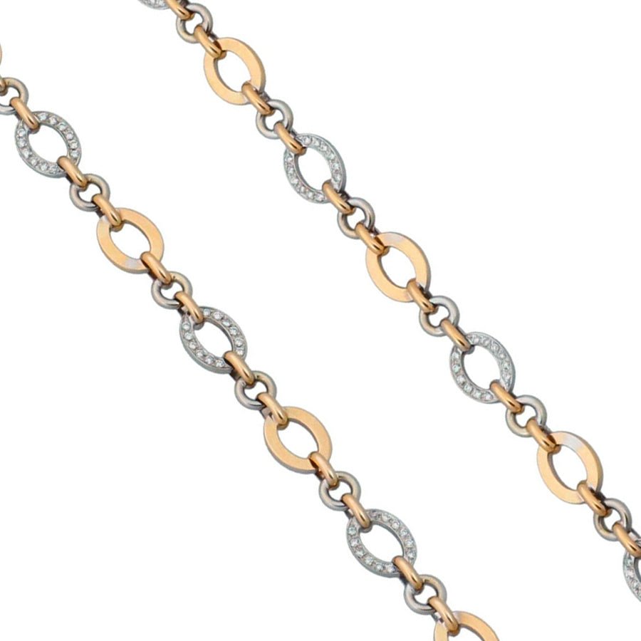 Bvlgari - 18k Yellow & White Gold Diamond Long Chain Necklace