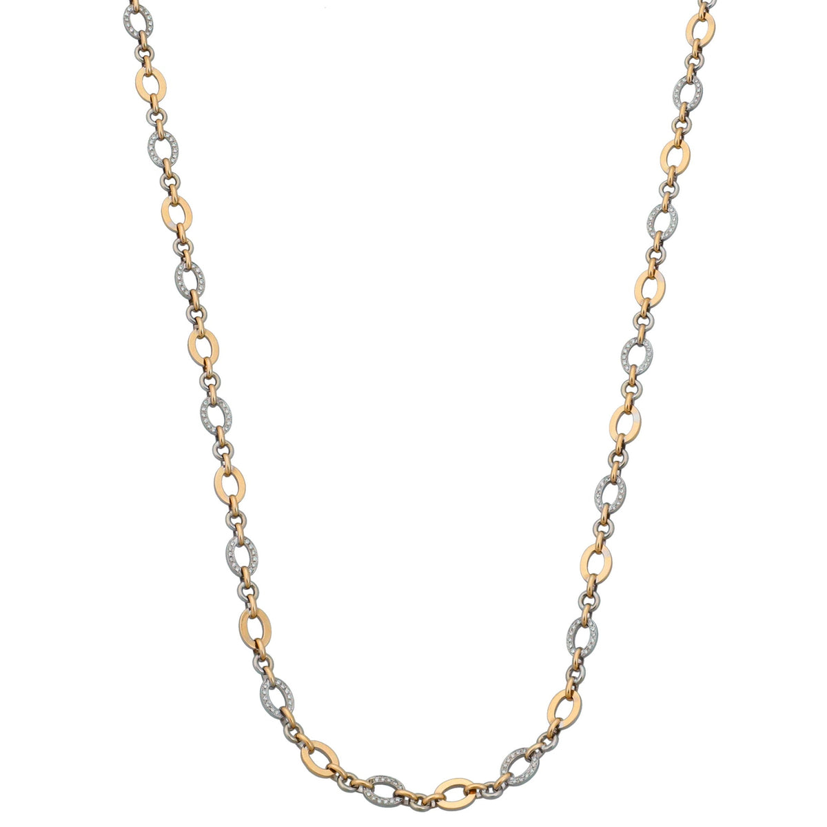 Bvlgari - 18k Yellow & White Gold Diamond Long Chain Necklace