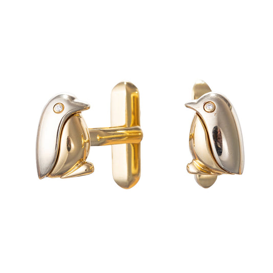 Bvlgari - 18k Yellow & White Gold Penguin Cufflinks