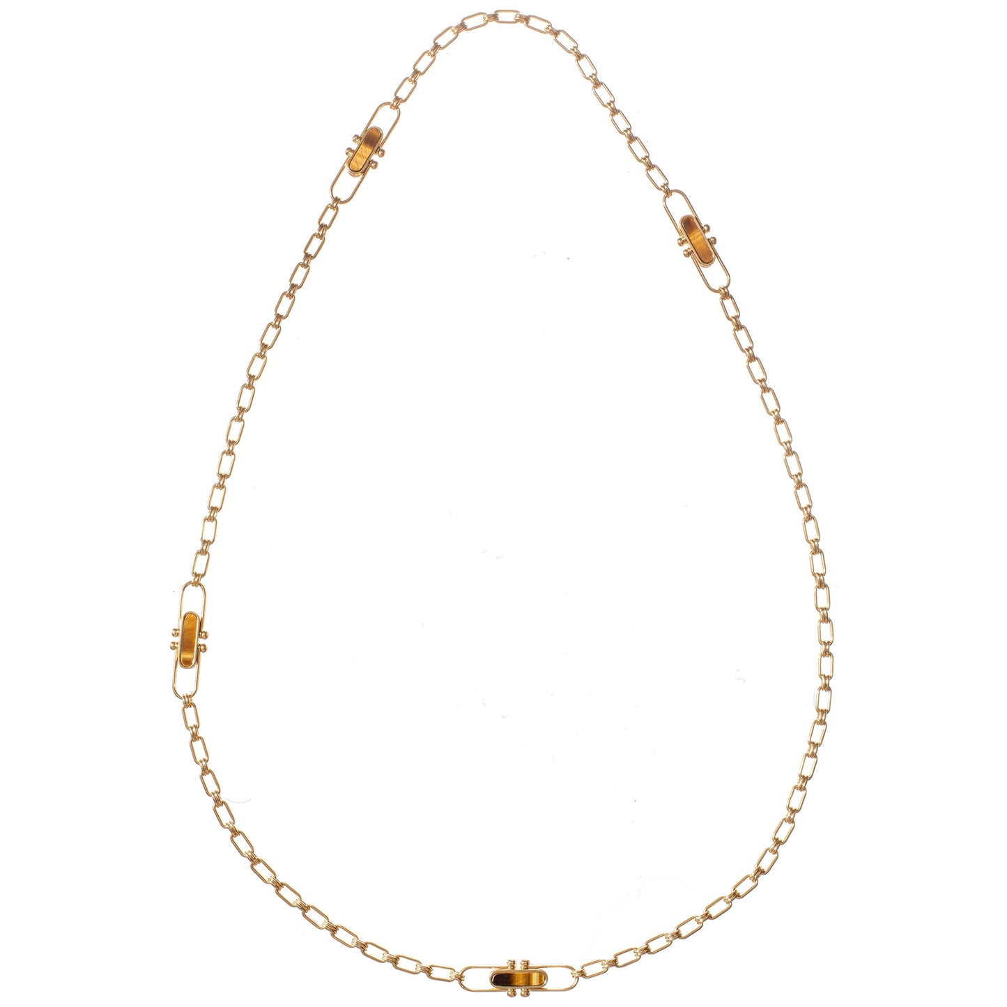 Bvlgari - 1970s 18k Yellow Gold Reversible Hardstone Chain Necklace