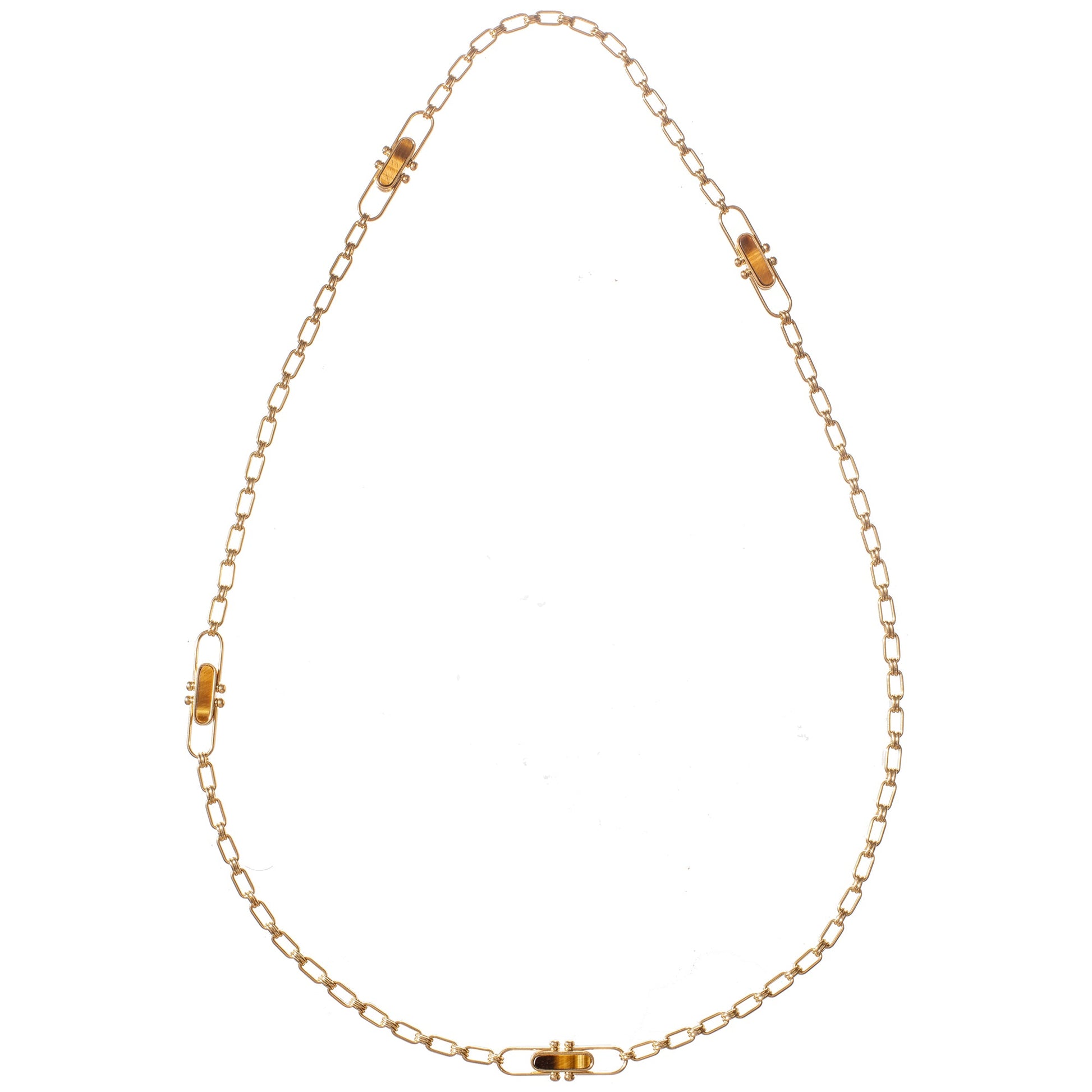Bvlgari - 1970s 18k Yellow Gold Reversible Hardstone Chain Necklace