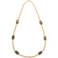 Bvlgari - 1980s 18k Yellow Gold Hardstone Flower Long Necklace