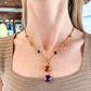 18k Gold Amethyst Citrine Diamond Parentesi Cocktail Necklace