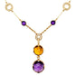 18k Gold Amethyst Citrine Diamond Parentesi Cocktail Necklace