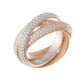 Cartier - 18k Tricolored Gold Diamond Medium Trinity Ring