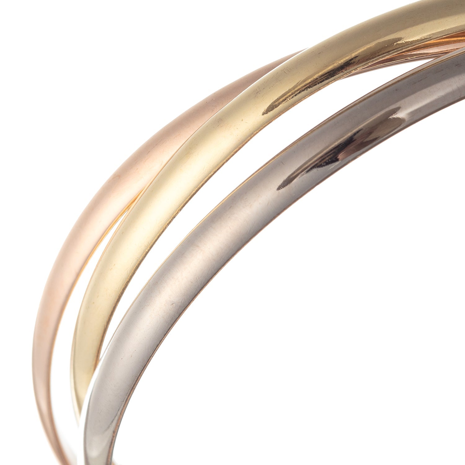 Cartier - 18k Tricolored Gold Trinity Bangle Bracelet
