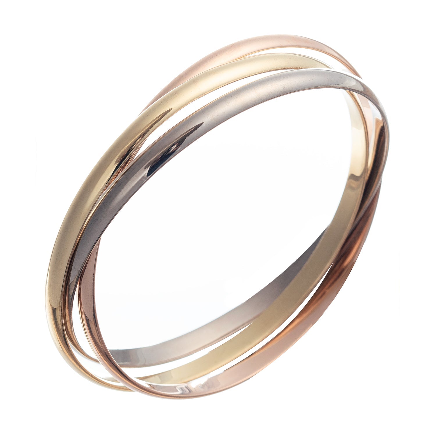 Cartier - 18k Tricolored Gold Trinity Bangle Bracelet