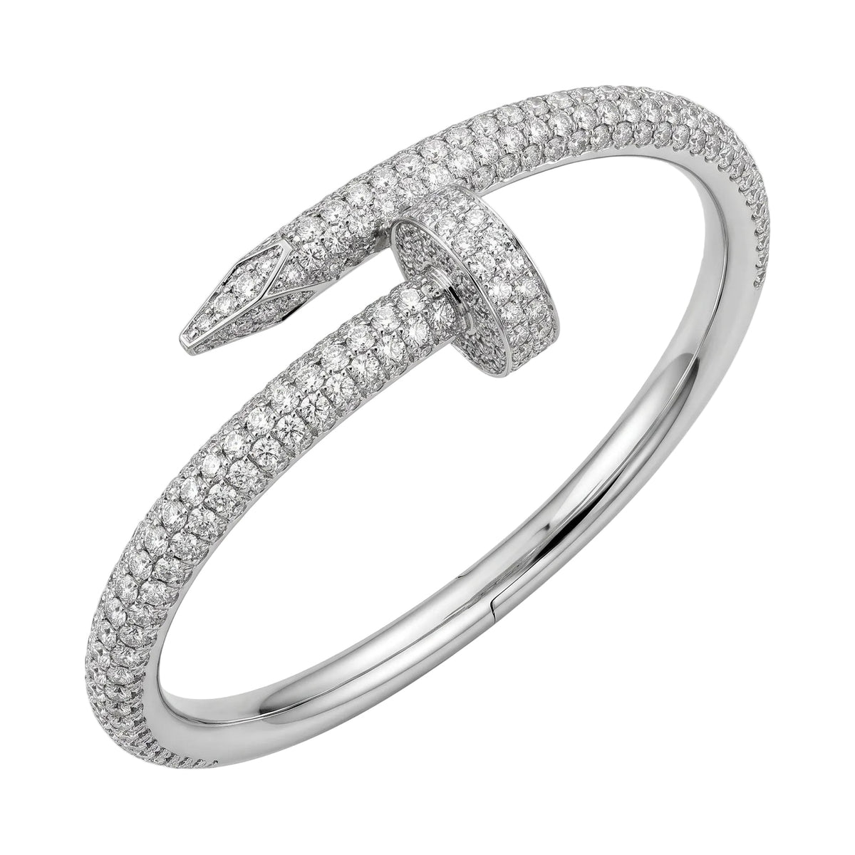 Cartier - 18k White Gold Diamond Large Juste un Clou Bracelet