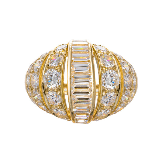 Cartier - 18k Yellow Gold Diamond Bombé Ring