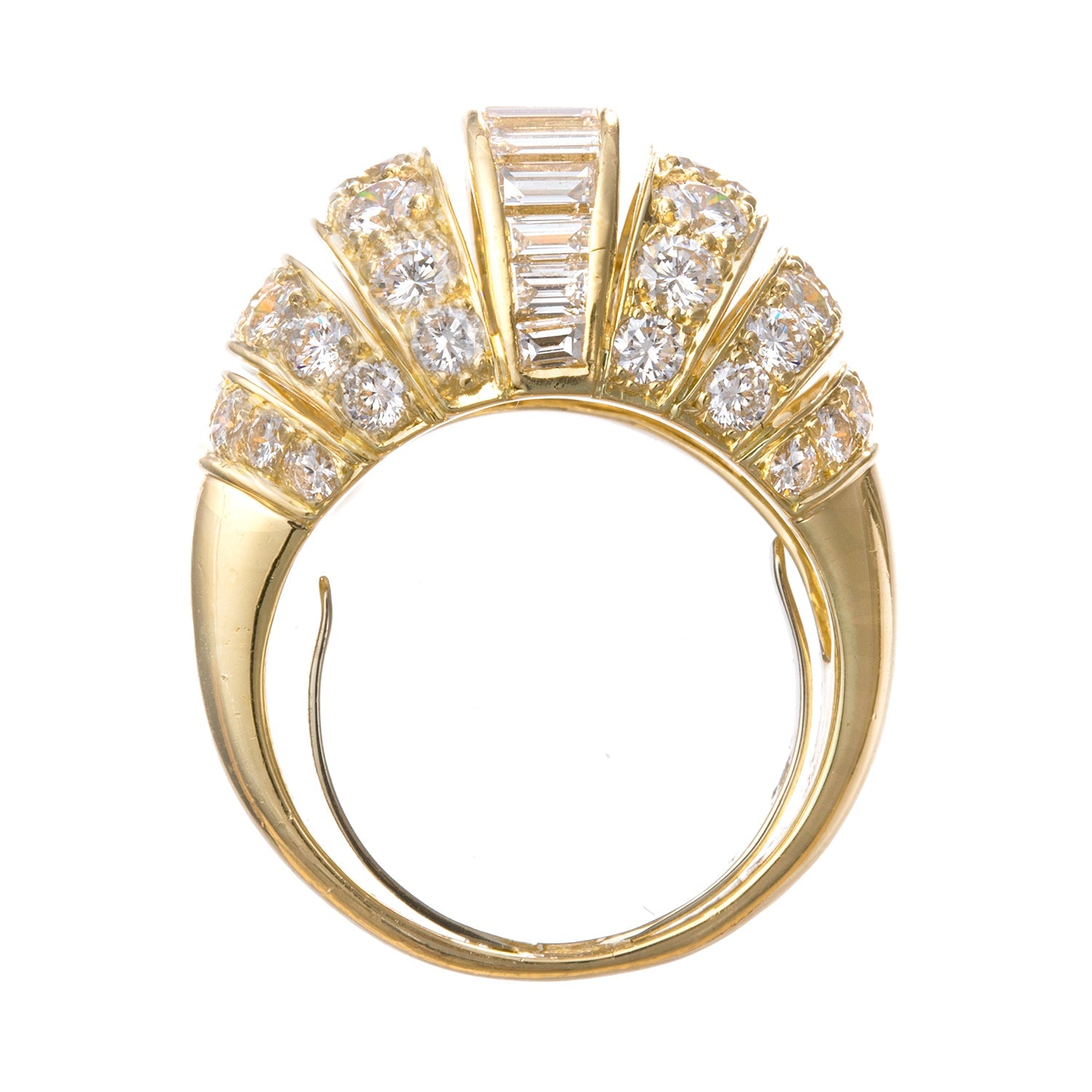Cartier - 18k Yellow Gold Diamond Bombé Ring