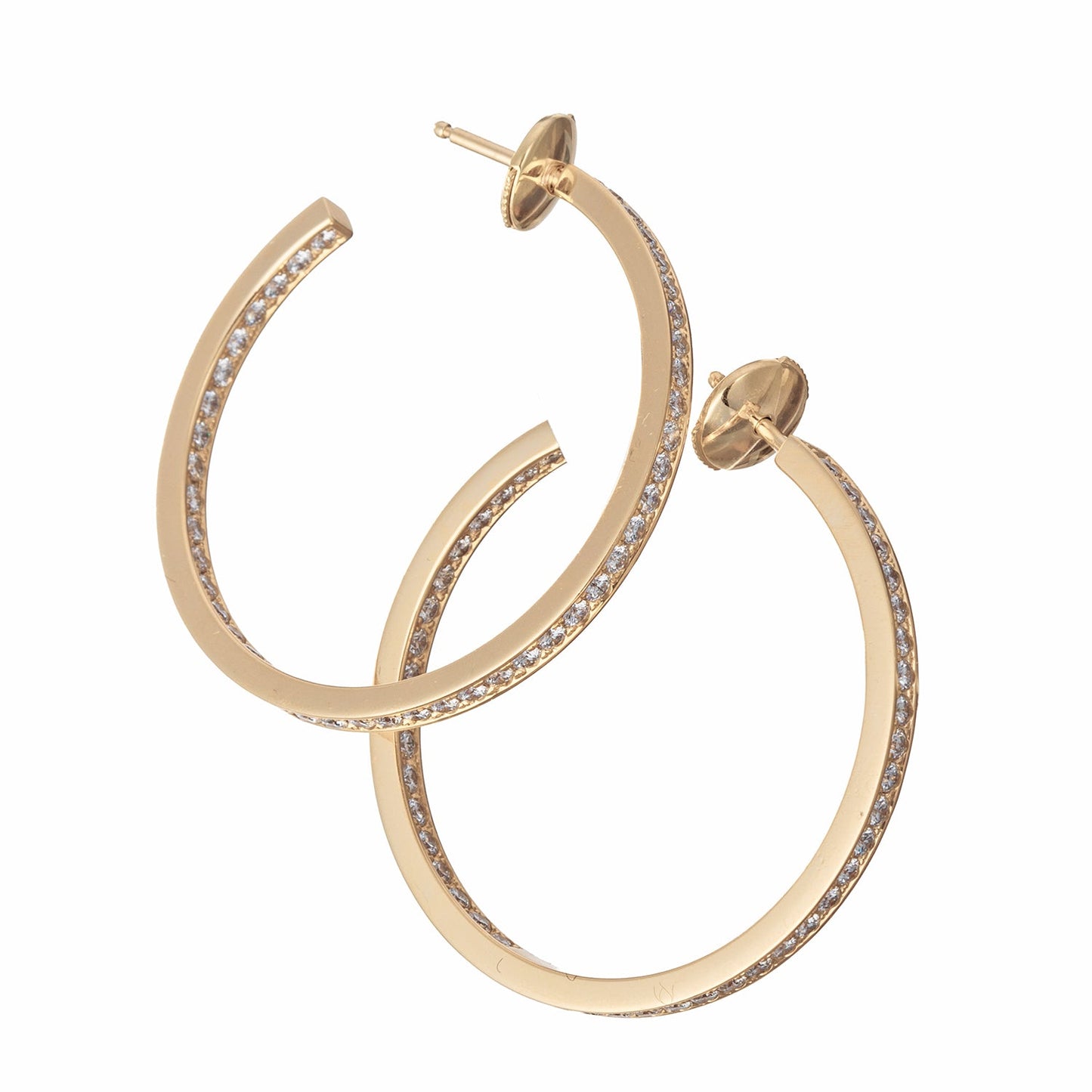 Cartier - 18k Yellow Gold Diamond Hoop Earrings (1.80tcw)