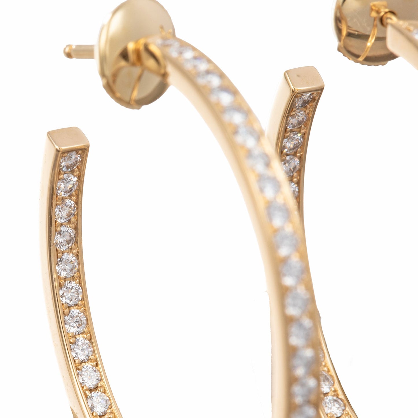 Cartier - 18k Yellow Gold Diamond Hoop Earrings (1.80tcw)