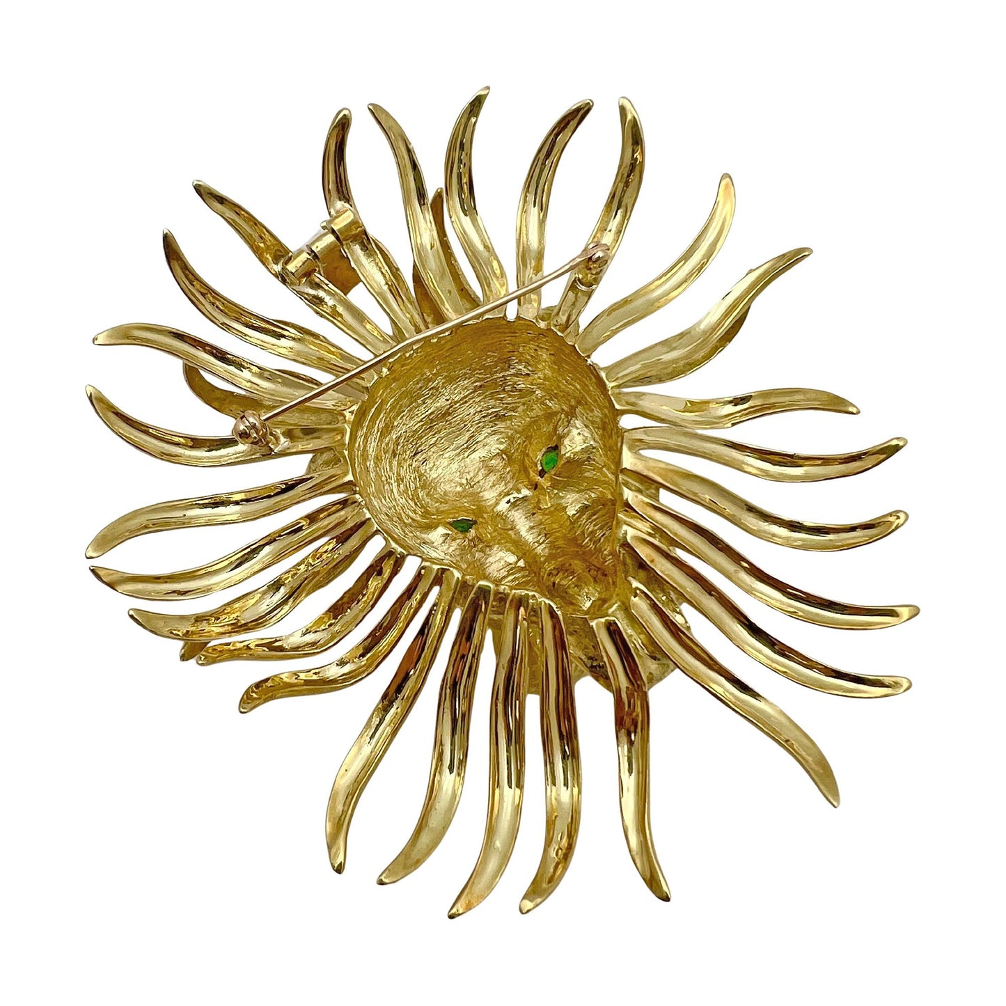 Cartier - 1970s 18k Yellow Gold Lion Mask Pendant Brooch