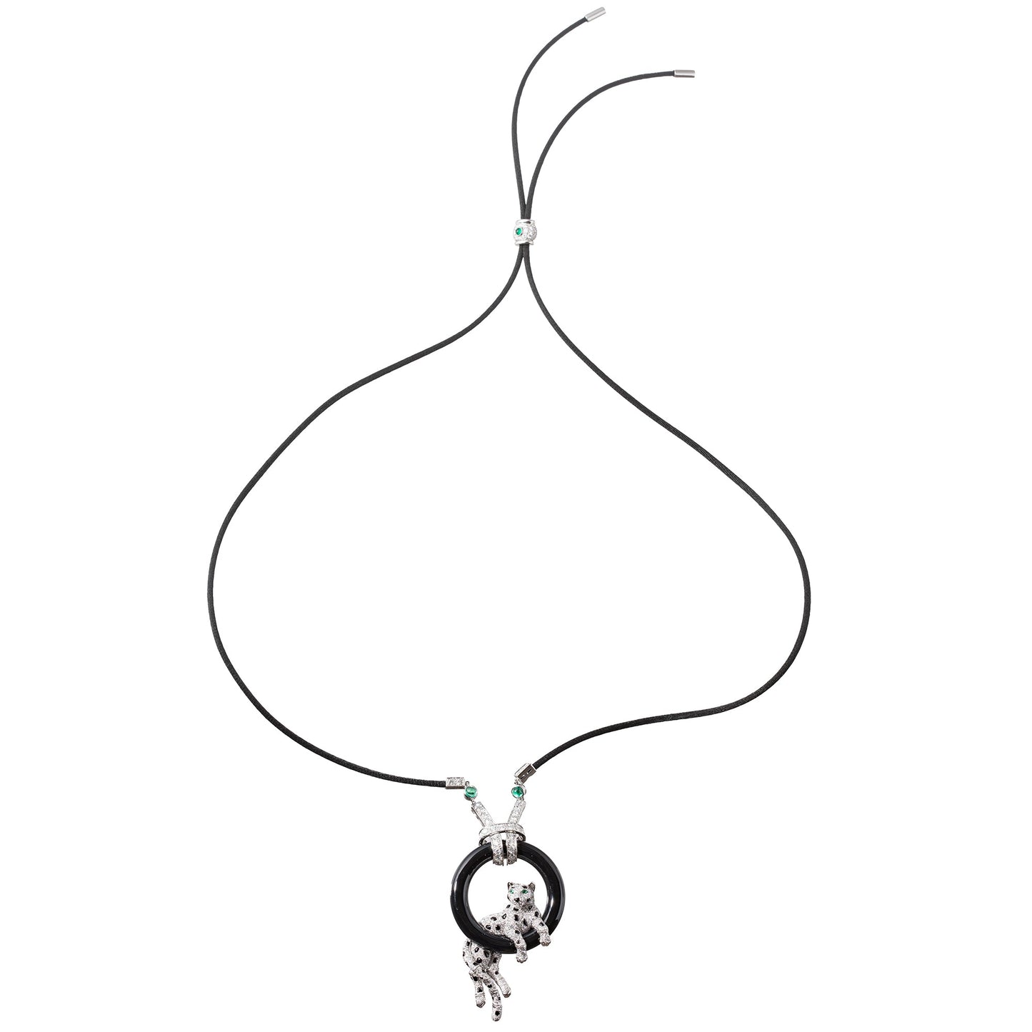 Cartier - Diamond Onyx Emerald Panthère Necklace