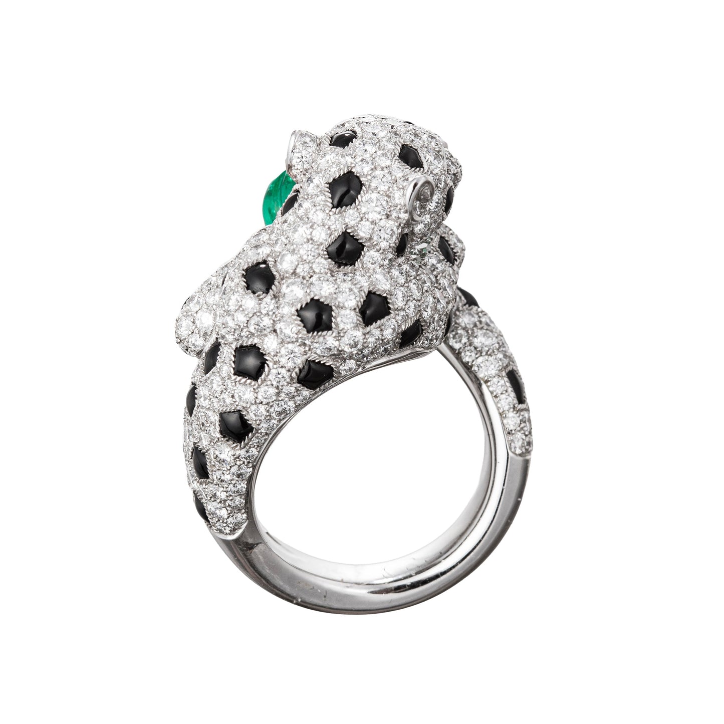 Cartier - Diamond Onyx Emerald Panthère Ring