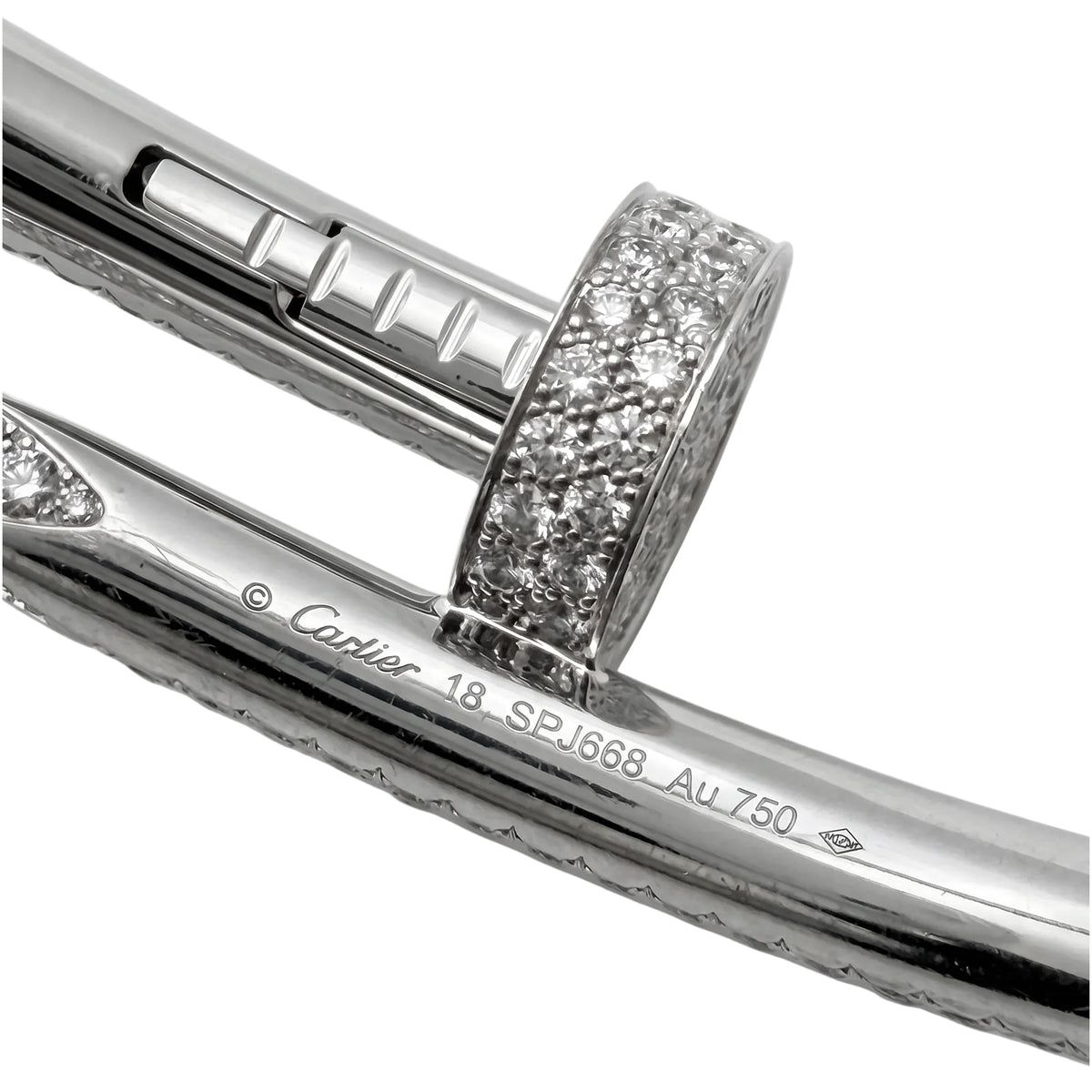 18k White Gold Diamond Large Juste un Clou Bracelet