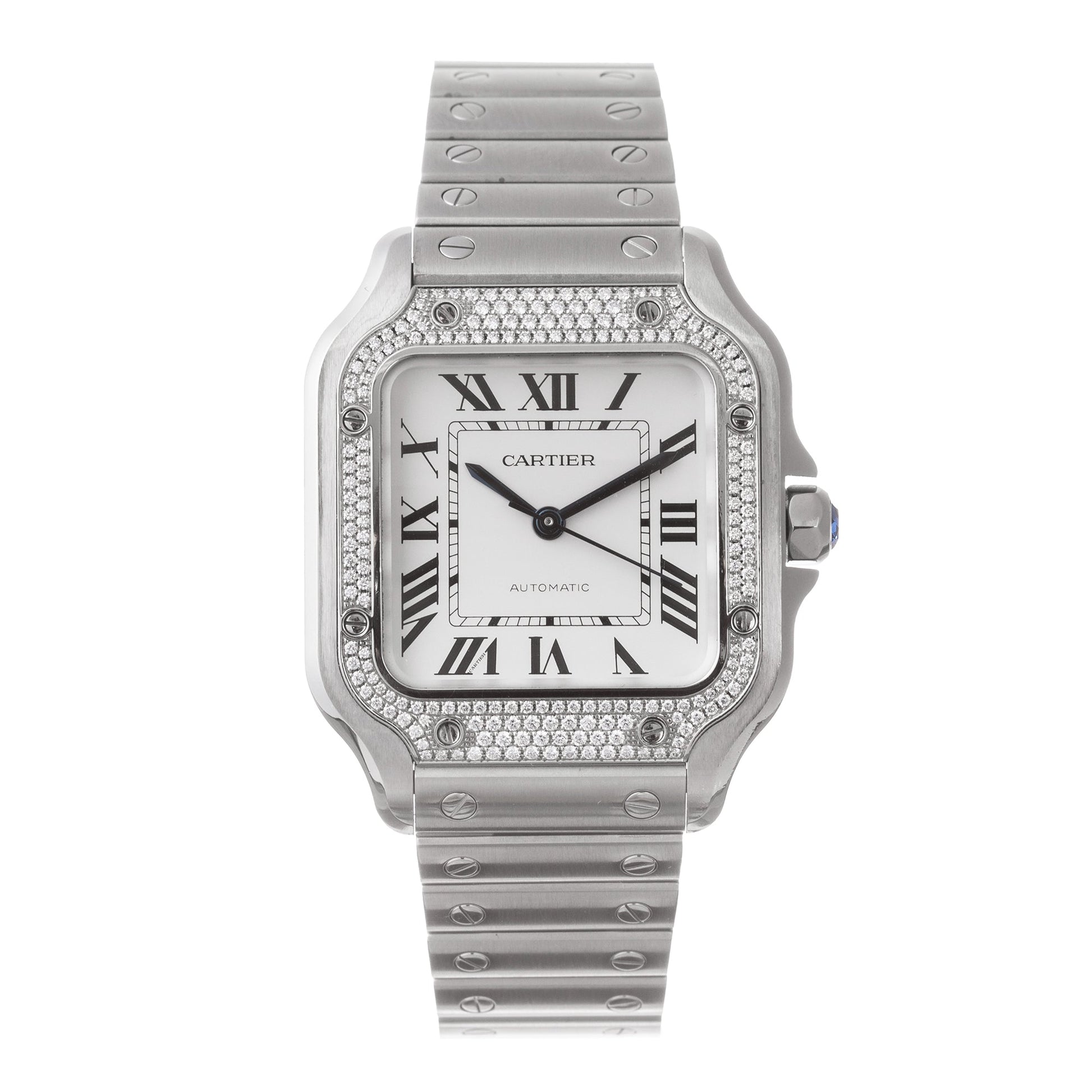 Cartier - Santos Medium Steel Diamonds (W45A0005)