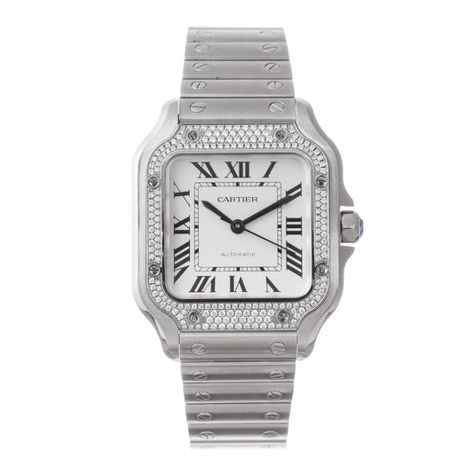 Cartier - Santos Medium Steel Diamonds (W45A0005)