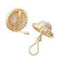 Cartier - Vintage 18k Yellow Gold Mabe Pearl Diamond Earrings