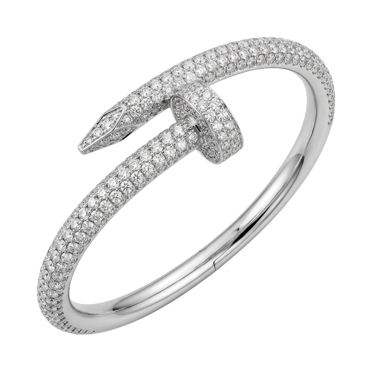 18k White Gold Diamond Large Juste un Clou Bracelet