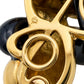 Carvin French - 18k Yellow Gold Black Jade Spiral Twist Earrings