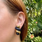 Carvin French - 18k Yellow Gold Black Jade Spiral Twist Earrings