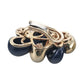 18k Yellow Gold Black Jade Spiral Twist Earrings