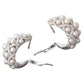 Chanel - 18k White Gold Pearl Diamond Matelassé Earrings