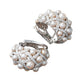 Chanel - 18k White Gold Pearl Diamond Matelassé Earrings