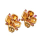 Chanel - 18k Yellow Gold Citrine & Amethyst Clover Earrings