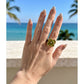 Chanel - 18k Yellow Gold Peridot Iolite Clover Ring