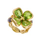 Chanel - 18k Yellow Gold Peridot Iolite Clover Ring