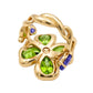 Chanel - 18k Yellow Gold Peridot Iolite Clover Ring