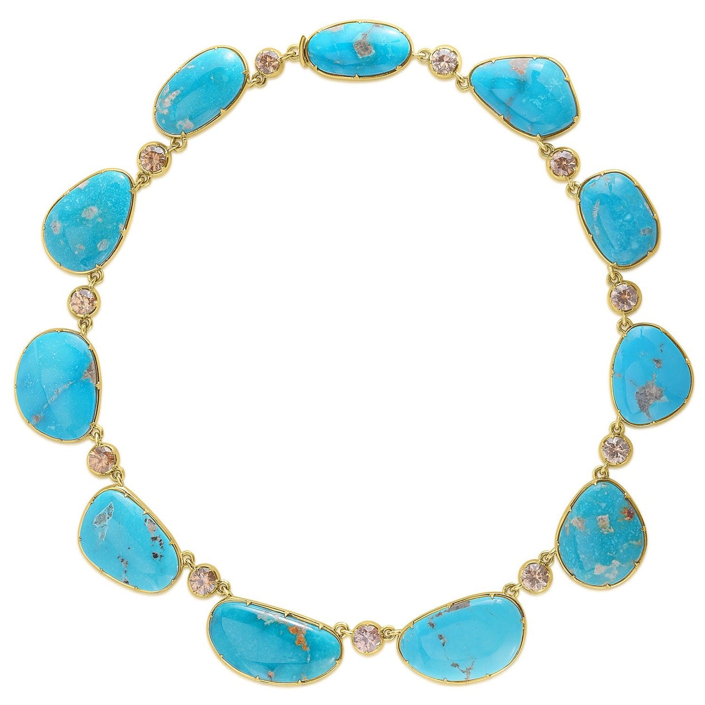 Cicada - 18k Yellow Gold Turquoise Zircon Necklace