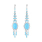 Cicada - Platinum Turquoise Diamond Chandelier Earrings