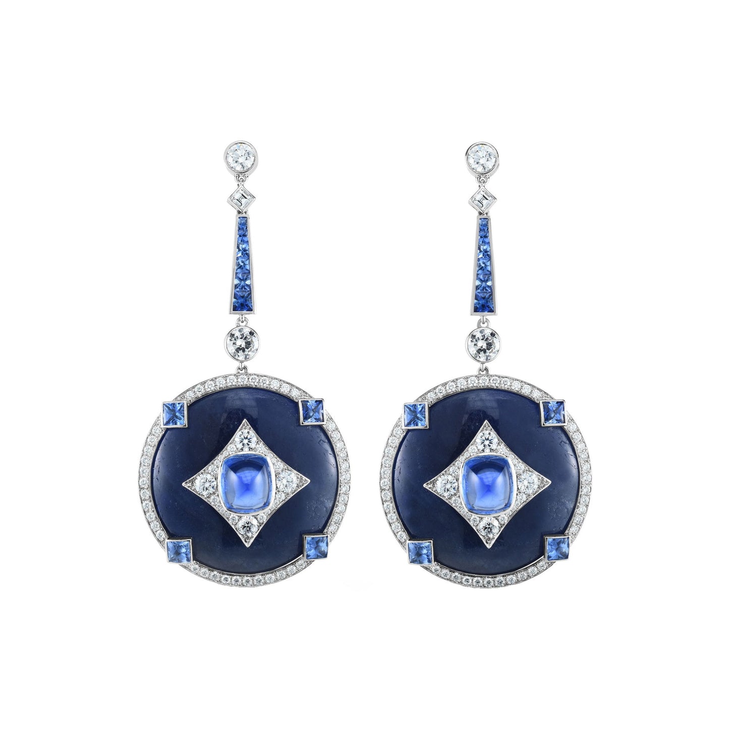 Cicada - Sapphire Tanzanite Diamond Drop Earrings