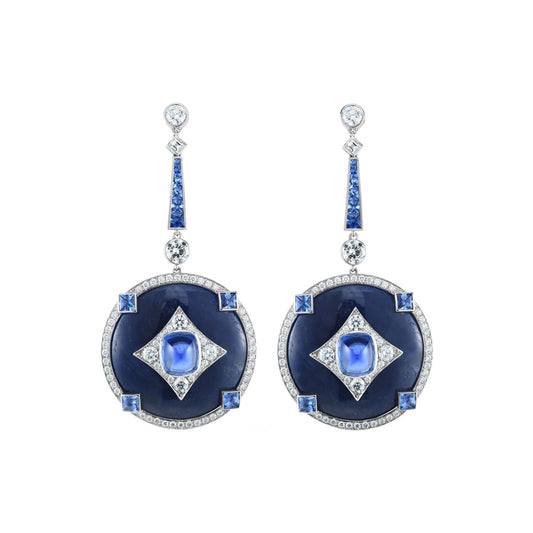 Cicada - Sapphire Tanzanite Diamond Drop Earrings