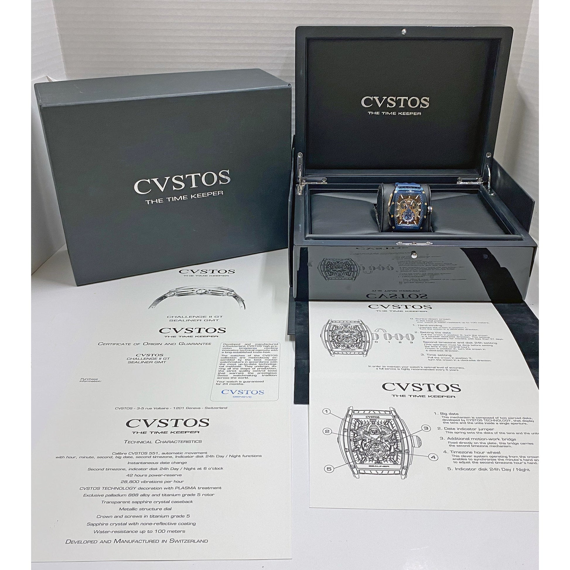 CVSTOS - Challenge II GT Sealiner GMT Blue Steel Rose Gold