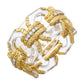 David Webb - 18k Gold Rock Crystal Diamond Link Bracelet