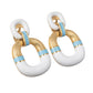 David Webb - 18k Gold White & Turquoise Enamel Radiator Hoop Earrings