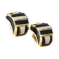 David Webb - 18k Yellow Gold Black Enamel Diamond Earrings
