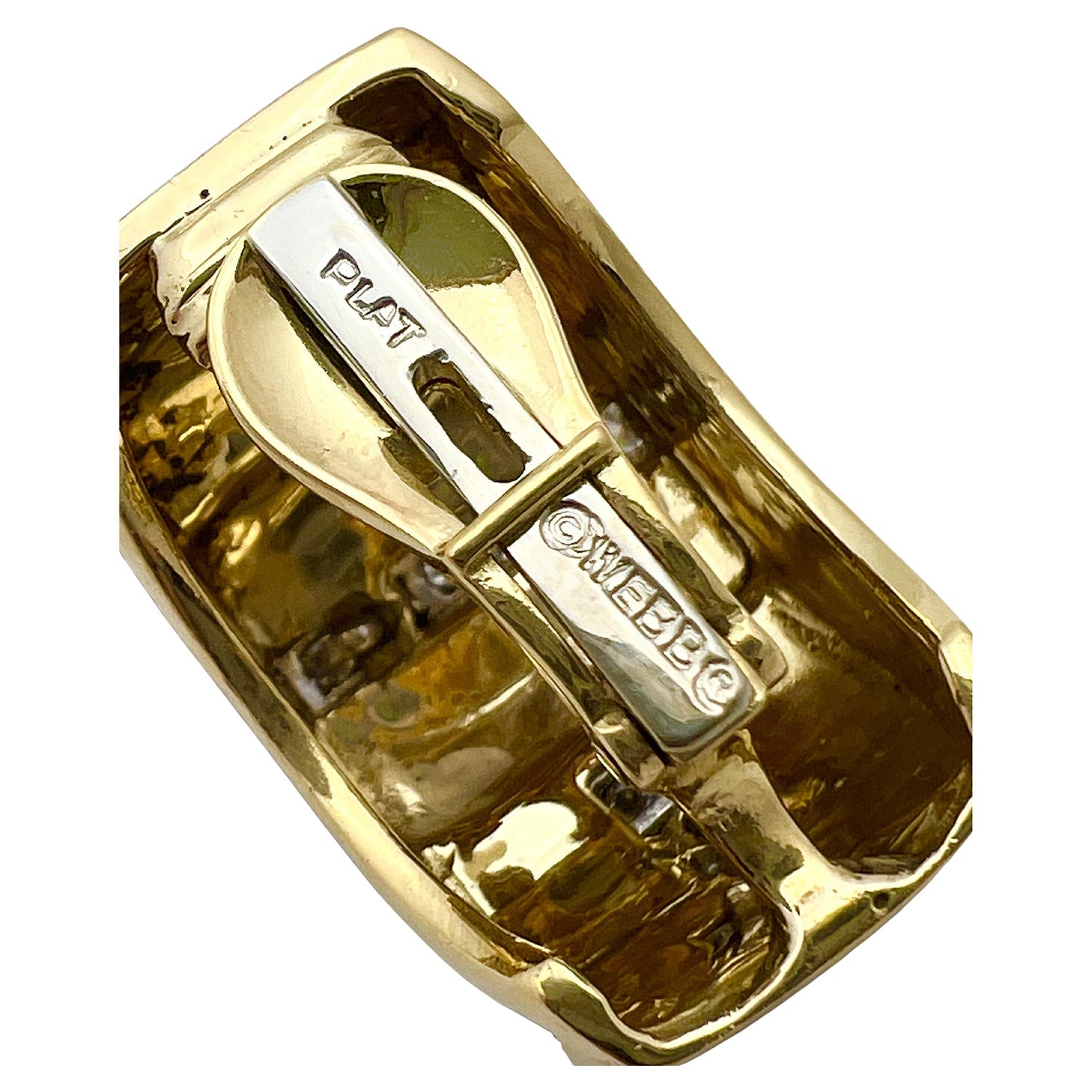 David Webb - 18k Yellow Gold Black Enamel Diamond Earrings