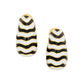 David Webb - 18k Yellow Gold Enamel Zebra Earrings